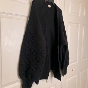 Umgee Pom Pom Sleeve Oversized Cardigan